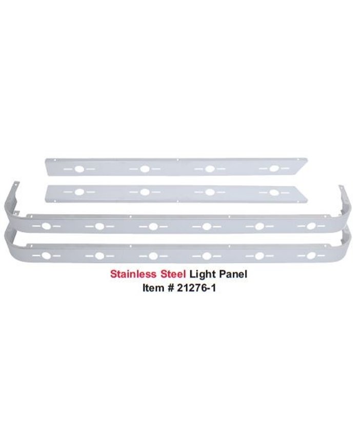 (4/BULK) STAINLESS STEEL PETERBILT 63" SLEEPER KIT W/ 20 UNIVERSAL LIGHT CUTOUTS