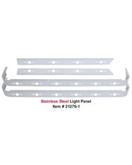 (4/BULK) STAINLESS STEEL PETERBILT 63" SLEEPER KIT W/ 20 UNIVERSAL LIGHT CUTOUTS (4/BULK) STAINLESS STEEL PETERBILT 63" SLEEPER KIT W/ 20 UNIVERSAL LIGHT CUTOUTS