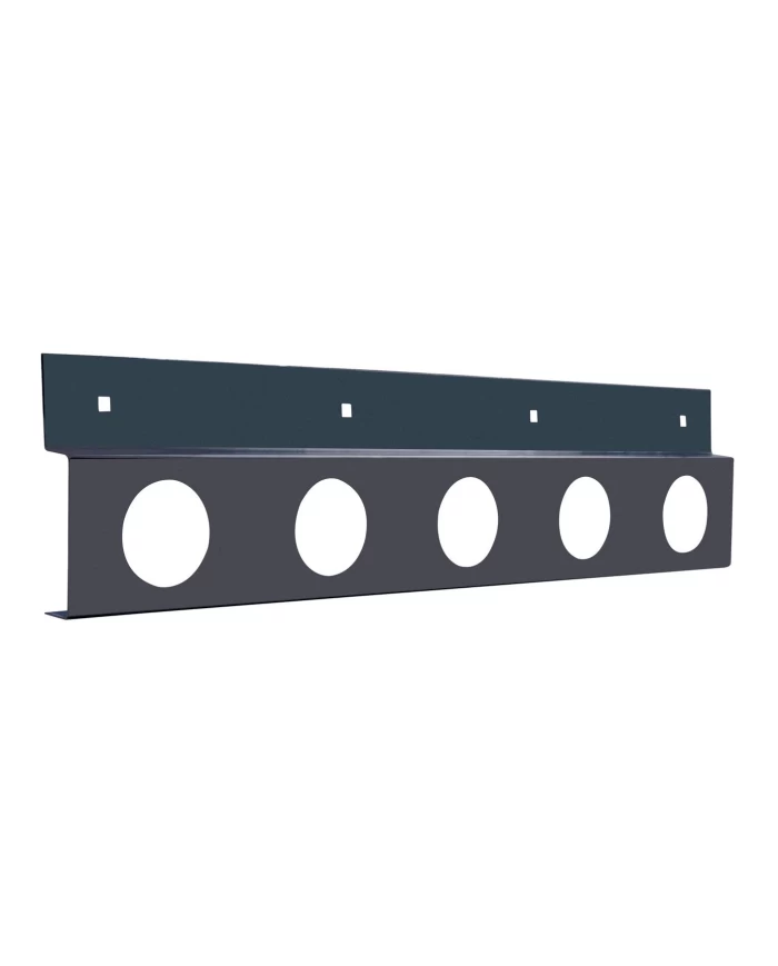 (BULK) STAINLESS STEEL TOP MUD FLAP LIGHT BRACKET W/ FIVE 2" LIGHT CUTOUTS (BULK) STAINLESS STEEL TOP MUD FLAP LIGHT BRACKET W/ FIVE 2" LIGHT CUTOUTS