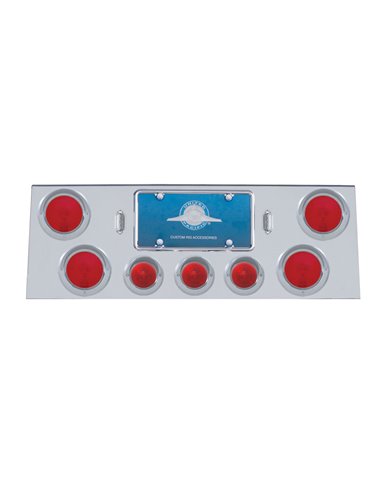 (BULK) STAINLESS STEEL REAR PANEL W/4+3 ROUND LIGHTS W/ VISOR (BULK) STAINLESS STEEL REAR PANEL W/4+3 ROUND LIGHTS W/ VISOR