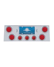 (BULK) STAINLESS STEEL REAR PANEL W/4+3 ROUND LIGHTS W/ VISOR (BULK) STAINLESS STEEL REAR PANEL W/4+3 ROUND LIGHTS W/ VISOR
