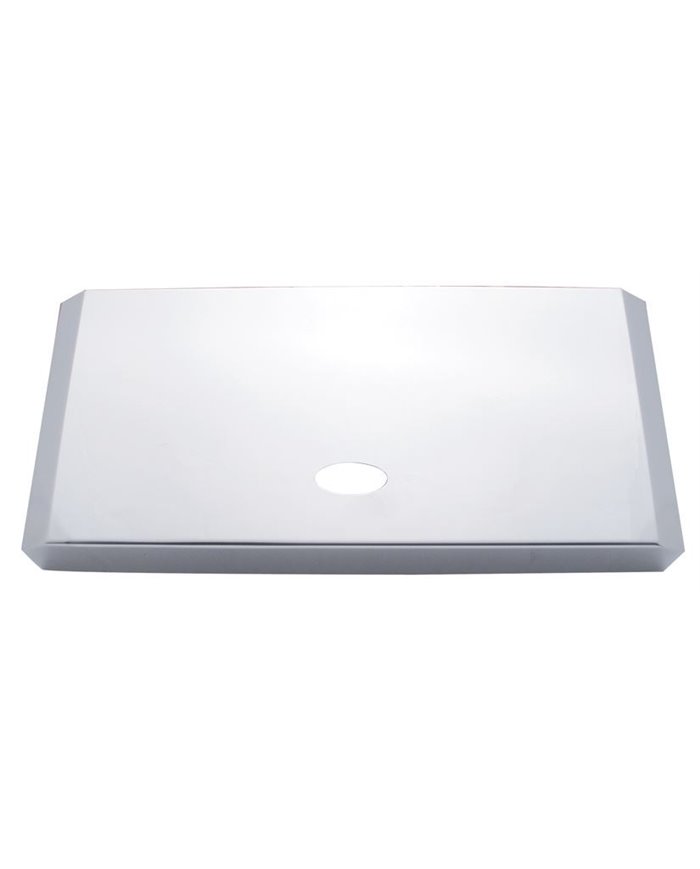 (CARD) STAINLESS STEEL PETERBILT DOOR POCKET COVER W/OVAL EMBLEM HOLE (CARD) STAINLESS STEEL PETERBILT DOOR POCKET COVER W/OVAL EMBLEM HOLE