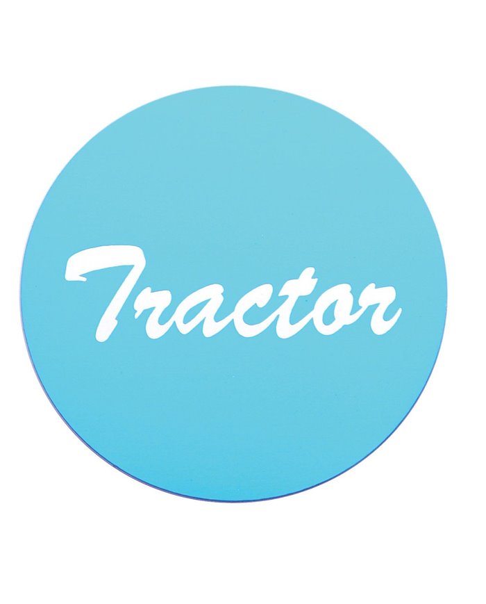 (BULK) ALUMINUM "TRACTOR" STICKER - BLUE