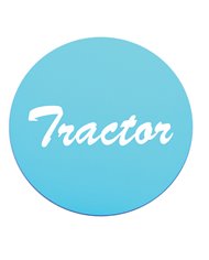 (BULK) ALUMINUM "TRACTOR" STICKER - BLUE