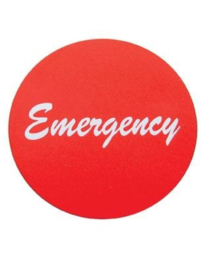 (BULK) ALUMINUM "EMERGENCY" STICKER - RED
