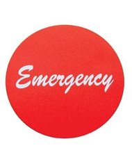 (BULK) ALUMINUM "EMERGENCY" STICKER - RED