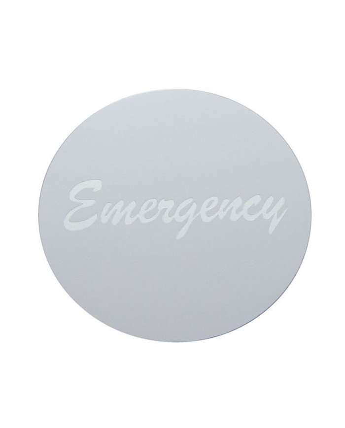 (BULK) ALUMINUM "EMERGENCY" STICKER - SILVER