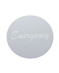 (BULK) ALUMINUM "EMERGENCY" STICKER - SILVER