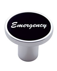 (CARD) CHROME AIR VALVE KNOB W/ "EMERGENCY" ALUMINUM STICKER - BLACK (CARD) CHROME AIR VALVE KNOB W/ "EMERGENCY" ALUMINUM STICKER - BLACK