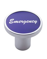 (CARD) CHROME AIR VALVE KNOB W/ "EMERGENCY" ALUMINUM STICKER - PURPLE