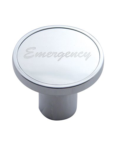 (CARD) CHROME AIR VALVE KNOB W/ "EMERGENCY" ALUMINUM STICKER - SILVER (CARD) CHROME AIR VALVE KNOB W/ "EMERGENCY" ALUMINUM STICKER - SILVER