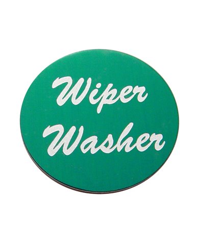 (BULK) ALUMINUM "WIPER/WASHER" STICKER - GREEN (BULK) ALUMINUM "WIPER/WASHER" STICKER - GREEN