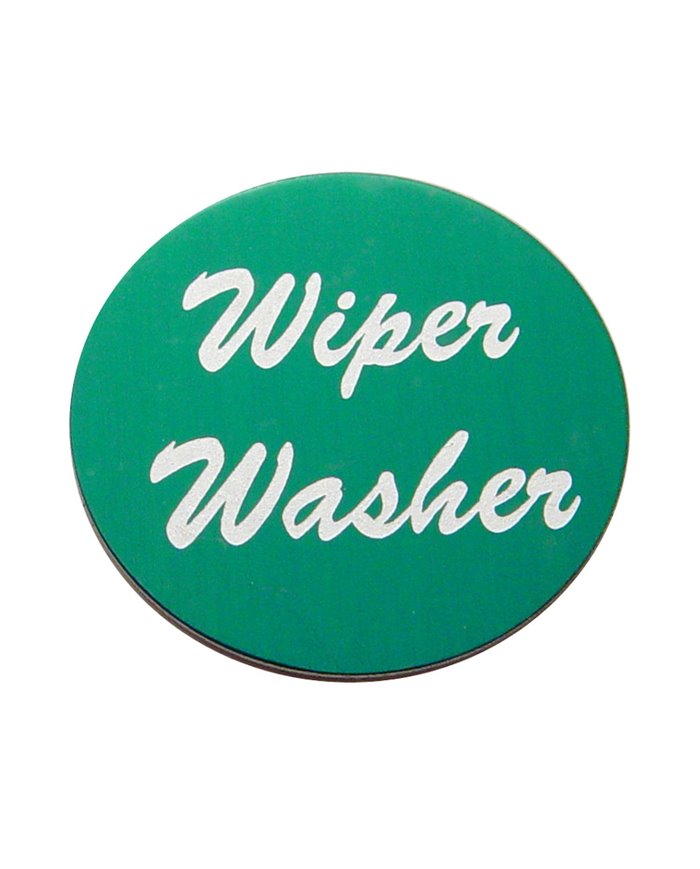 (BULK) ALUMINUM "WIPER/WASHER" STICKER - GREEN