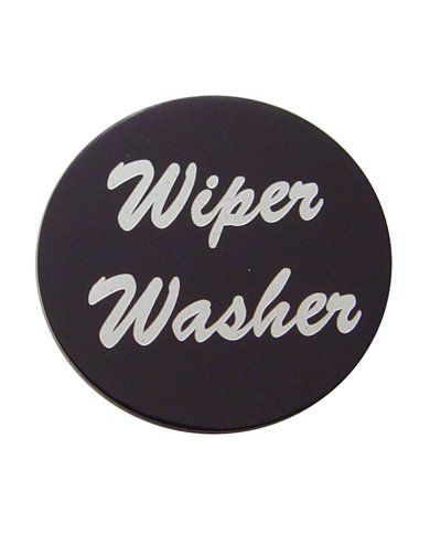 (BULK) ALUMINUM "WIPER/WASHER" STICKER - BLACK (BULK) ALUMINUM "WIPER/WASHER" STICKER - BLACK
