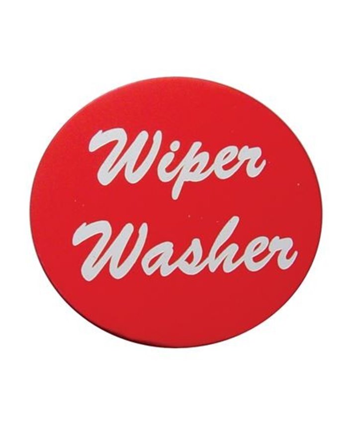 (BULK) ALUMINUM "WIPER/WASHER" STICKER - RED (BULK) ALUMINUM "WIPER/WASHER" STICKER - RED
