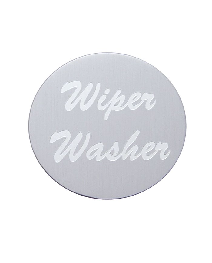 (BULK) ALUMINUM "WIPER/WASHER" STICKER - SILVER