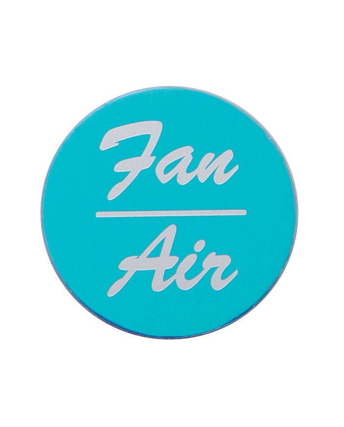 (BULK) ALUMINUM "FAN/AIR" STICKER - BLUE