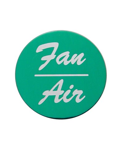 (BULK) ALUMINUM "FAN/AIR" STICKER - GREEN (BULK) ALUMINUM "FAN/AIR" STICKER - GREEN