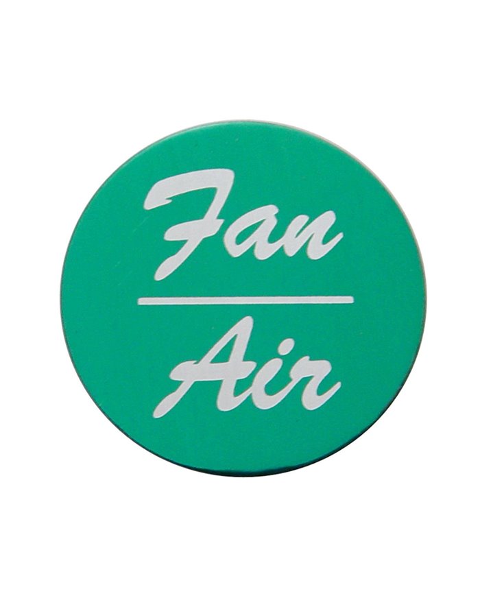 (BULK) ALUMINUM "FAN/AIR" STICKER - GREEN