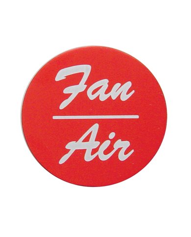 (BULK) ALUMINUM "FAN/AIR" STICKER - RED (BULK) ALUMINUM "FAN/AIR" STICKER - RED