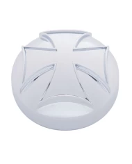 (CARD) CHROME PLASTIC MALTESE CROSS AIR VALVE KNOB COVER