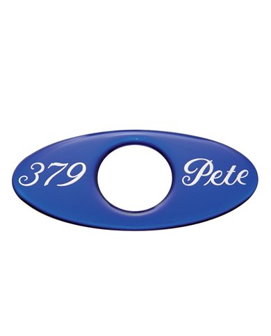 (2/CARD) GLOSSY PETERBILT "379" KEY HOLE GUARD - BLUE (2/CARD) GLOSSY PETERBILT "379" KEY HOLE GUARD - BLUE