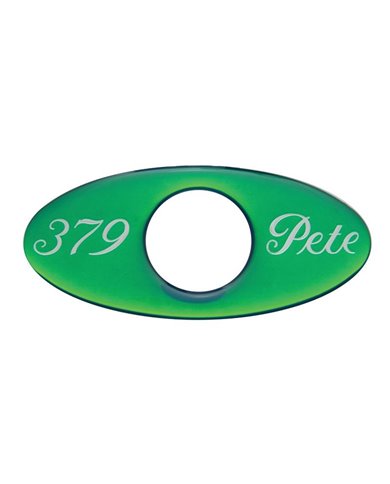 (2/CARD) GLOSSY PETERBILT "379" KEY HOLE GUARD - GREEN (2/CARD) GLOSSY PETERBILT "379" KEY HOLE GUARD - GREEN