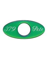 (2/CARD) GLOSSY PETERBILT "379" KEY HOLE GUARD - GREEN