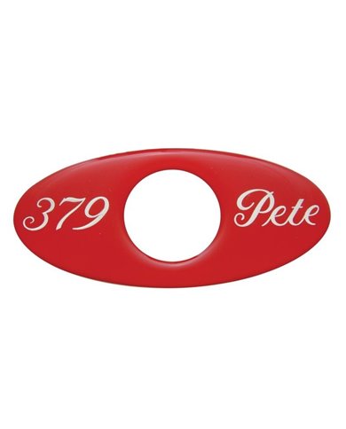 (2/CARD) GLOSSY PETERBILT "379" KEY HOLE GUARD - RED (2/CARD) GLOSSY PETERBILT "379" KEY HOLE GUARD - RED