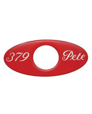 (2/CARD) GLOSSY PETERBILT "379" KEY HOLE GUARD - RED (2/CARD) GLOSSY PETERBILT "379" KEY HOLE GUARD - RED