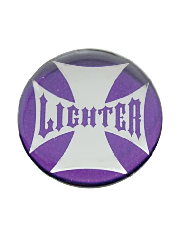 (BULK) ALUMINUM GLOSSY MALTESE CROSS "LIGHTER" STICKER - PURPLE (BULK) ALUMINUM GLOSSY MALTESE CROSS "LIGHTER" STICKER - PURPLE