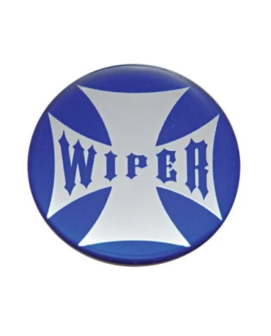 (BULK) GLOSSY MALTESE CROSS "WIPER" STICKER - BLUE (BULK) GLOSSY MALTESE CROSS "WIPER" STICKER - BLUE