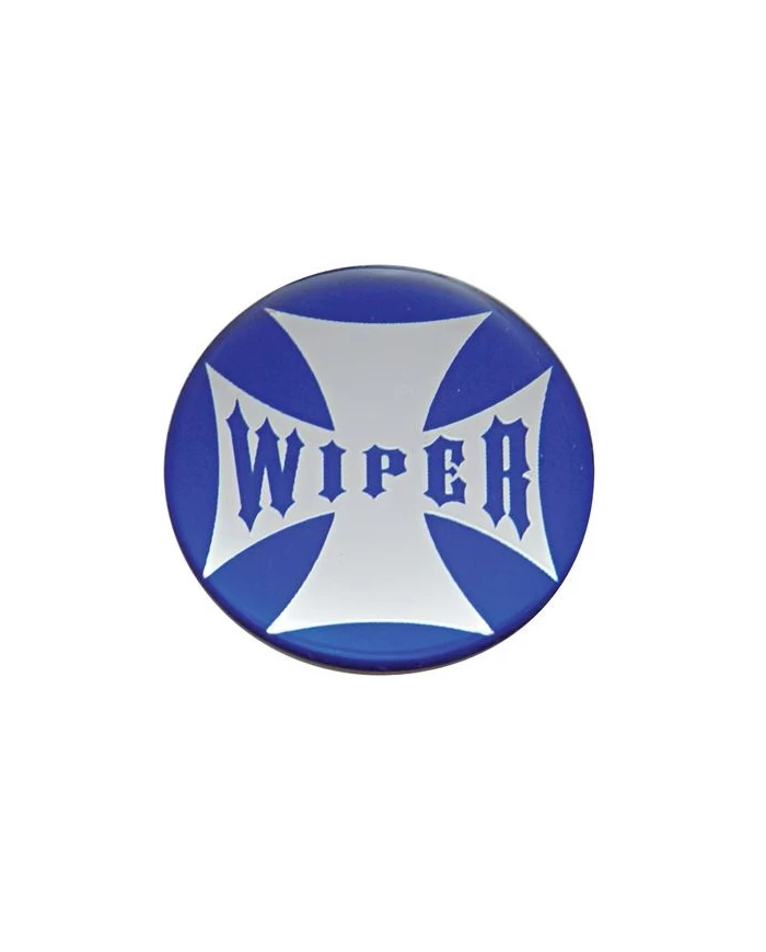 (BULK) GLOSSY MALTESE CROSS "WIPER" STICKER - BLUE