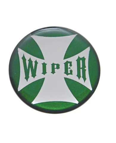 (BULK) GLOSSY MALTESE CROSS "WIPER" STICKER - GREEN (BULK) GLOSSY MALTESE CROSS "WIPER" STICKER - GREEN