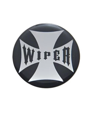 (BULK) GLOSSY MALTESE CROSS "WIPER" STICKER - BLACK (BULK) GLOSSY MALTESE CROSS "WIPER" STICKER - BLACK