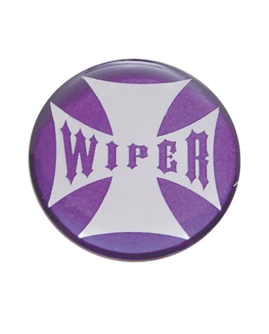 (BULK) GLOSSY MALTESE CROSS "WIPER" STICKER - PURPLE (BULK) GLOSSY MALTESE CROSS "WIPER" STICKER - PURPLE