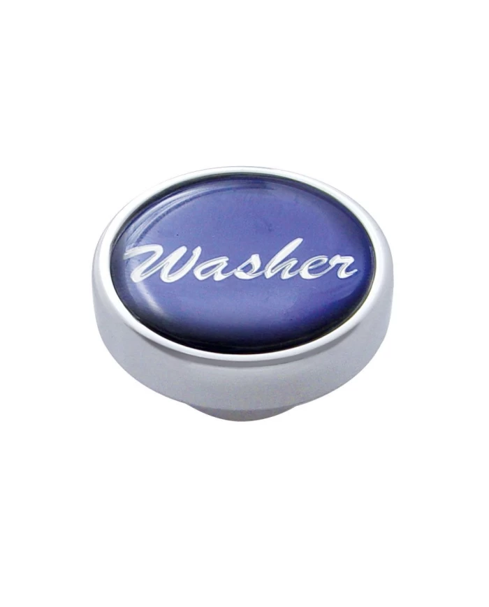 (CARD) CHROME DASH KNOB W/ GLOSSY "WASHER" STICKER - BLUE (CARD) CHROME DASH KNOB W/ GLOSSY "WASHER" STICKER - BLUE