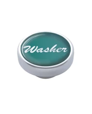 (CARD) CHROME DASH KNOB W/ GLOSSY "WASHER" STICKER - GREEN (CARD) CHROME DASH KNOB W/ GLOSSY "WASHER" STICKER - GREEN