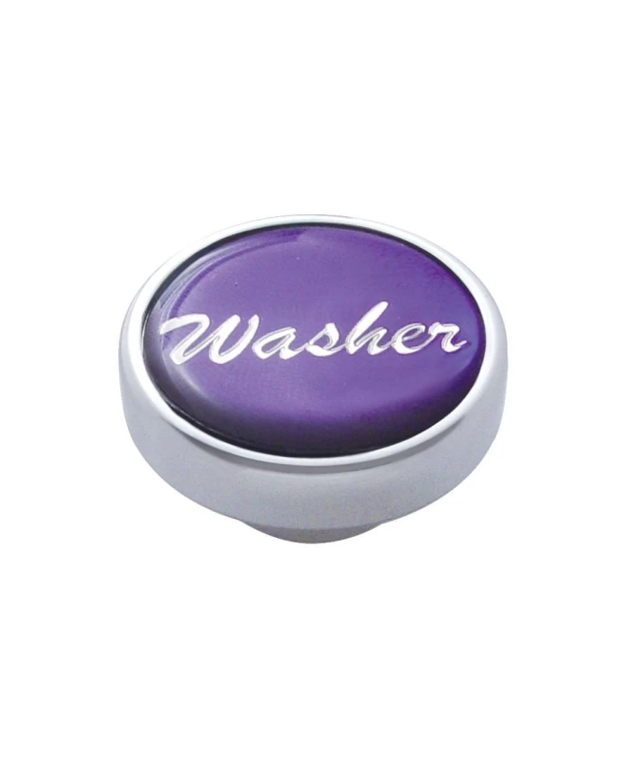 (CARD) CHROME DASH KNOB W/ GLOSSY "WASHER" STICKER - PURPLE