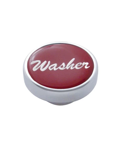 (CARD) CHROME DASH KNOB W/ GLOSSY "WASHER" STICKER - RED (CARD) CHROME DASH KNOB W/ GLOSSY "WASHER" STICKER - RED