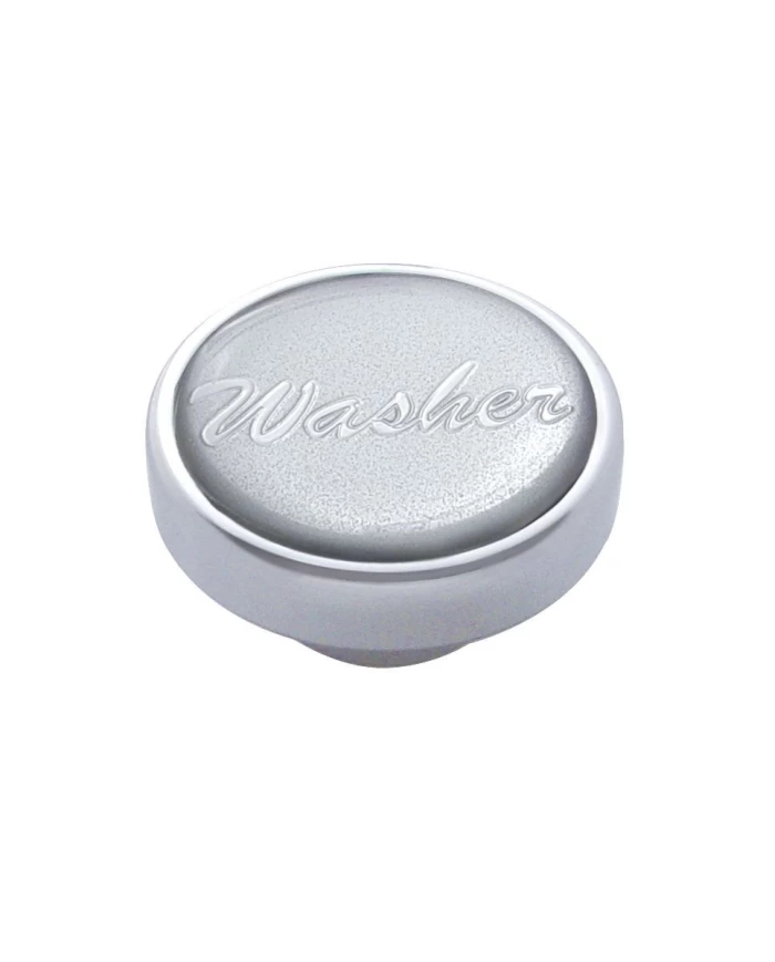(CARD) CHROME DASH KNOB W/ GLOSSY "WASHER" STICKER - SILVER