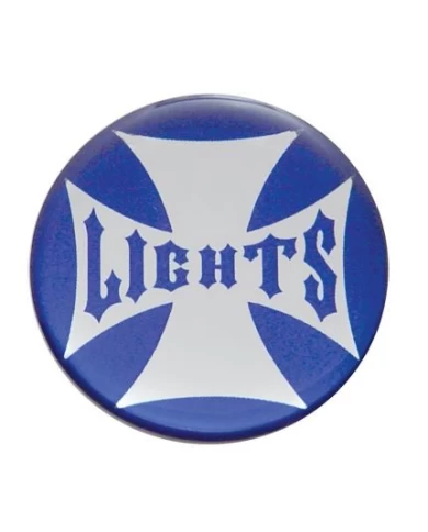 (BULK) GLOSSY MALTESE CROSS "PANEL LIGHTS" STICKER - BLUE (BULK) GLOSSY MALTESE CROSS "PANEL LIGHTS" STICKER - BLUE