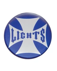 (BULK) GLOSSY MALTESE CROSS "PANEL LIGHTS" STICKER - BLUE (BULK) GLOSSY MALTESE CROSS "PANEL LIGHTS" STICKER - BLUE