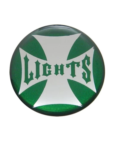 (BULK) GLOSSY MALTESE CROSS "PANEL LIGHTS" STICKER - GREEN (BULK) GLOSSY MALTESE CROSS "PANEL LIGHTS" STICKER - GREEN