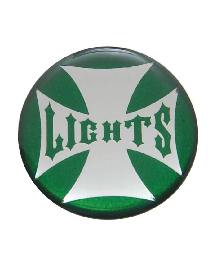 (BULK) GLOSSY MALTESE CROSS "PANEL LIGHTS" STICKER - GREEN (BULK) GLOSSY MALTESE CROSS "PANEL LIGHTS" STICKER - GREEN