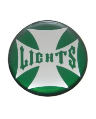 (BULK) GLOSSY MALTESE CROSS "PANEL LIGHTS" STICKER - GREEN (BULK) GLOSSY MALTESE CROSS "PANEL LIGHTS" STICKER - GREEN