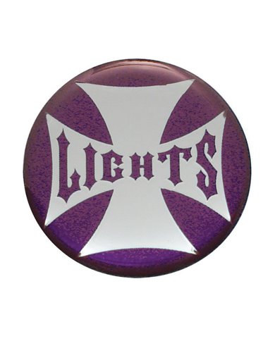 (BULK) GLOSSY MALTESE CROSS "PANEL LIGHTS" STICKER - PURPLE (BULK) GLOSSY MALTESE CROSS "PANEL LIGHTS" STICKER - PURPLE