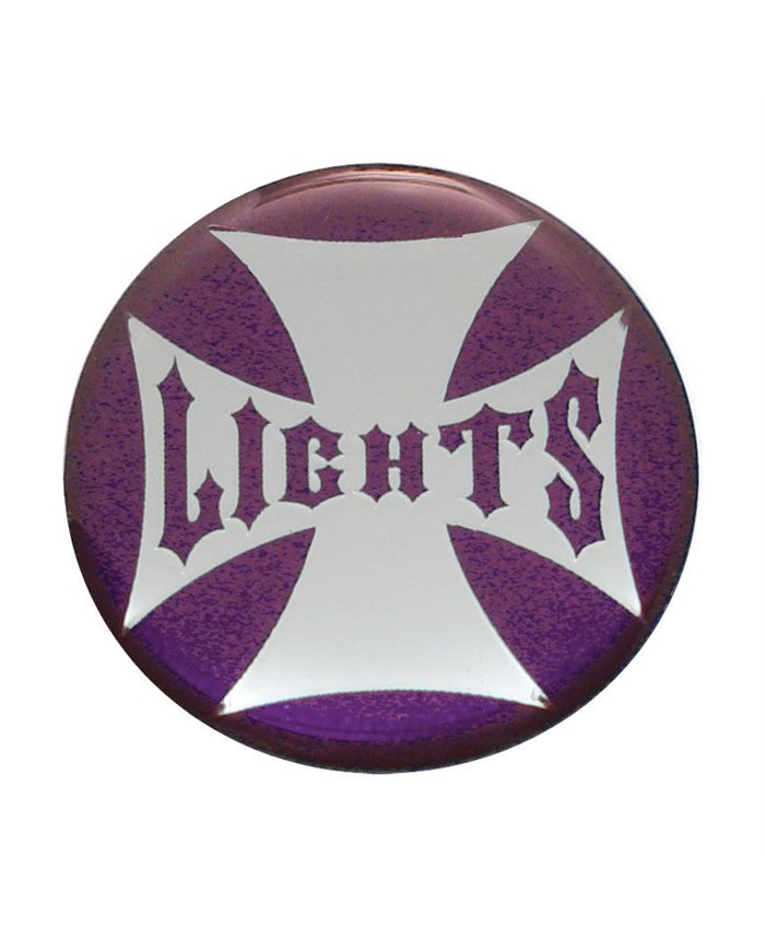 (BULK) GLOSSY MALTESE CROSS "PANEL LIGHTS" STICKER - PURPLE (BULK) GLOSSY MALTESE CROSS "PANEL LIGHTS" STICKER - PURPLE