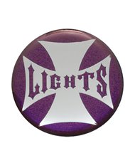(BULK) GLOSSY MALTESE CROSS "PANEL LIGHTS" STICKER - PURPLE (BULK) GLOSSY MALTESE CROSS "PANEL LIGHTS" STICKER - PURPLE