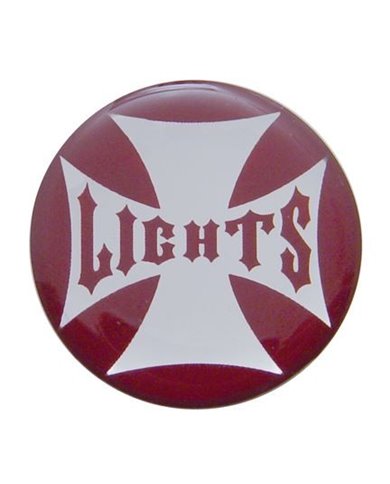 (BULK) GLOSSY MALTESE CROSS "PANEL LIGHTS" STICKER - RED (BULK) GLOSSY MALTESE CROSS "PANEL LIGHTS" STICKER - RED